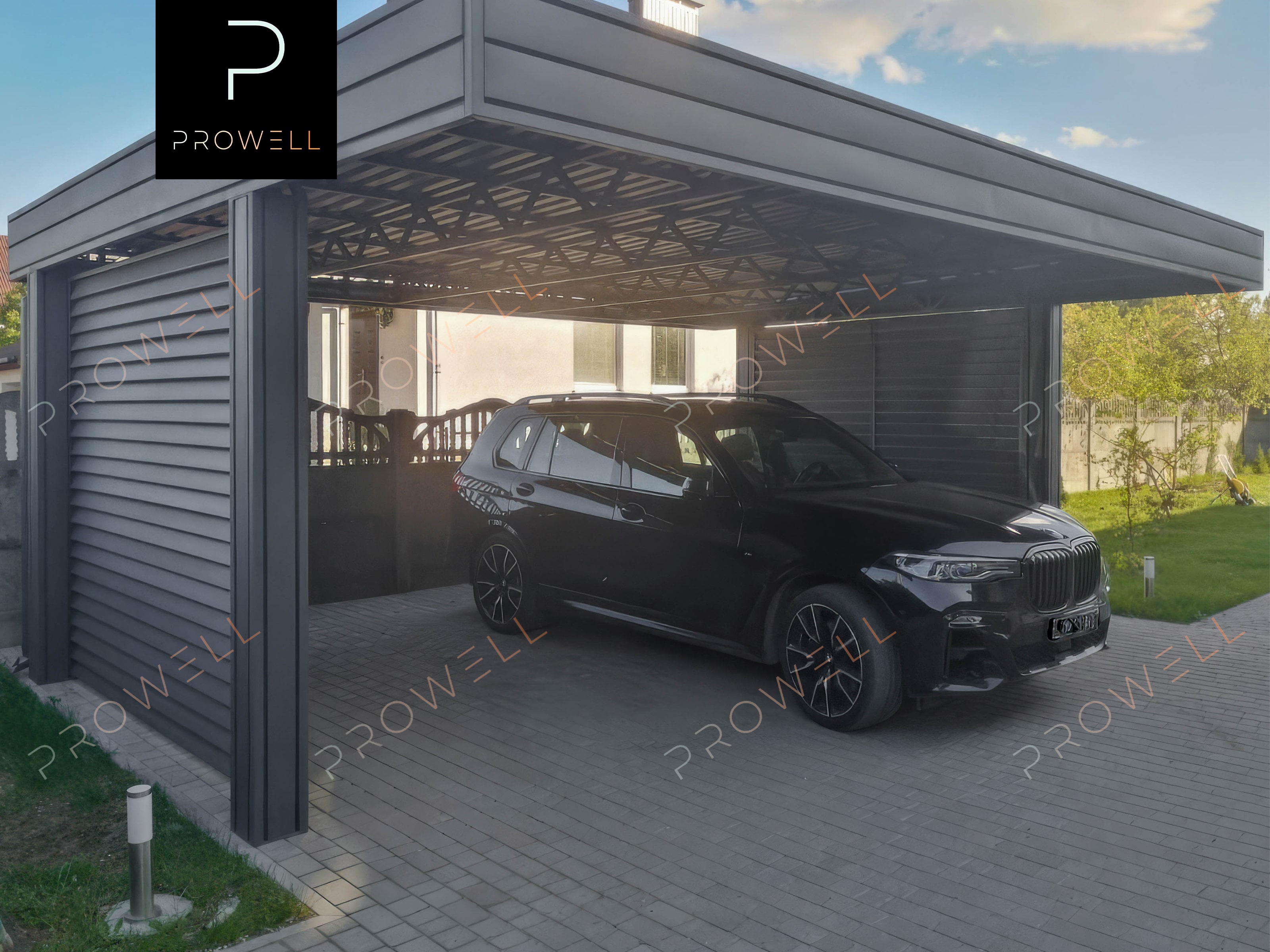 Навес LiForge RAL 7024 для автомобиля